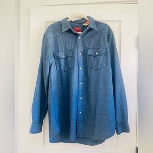 NWT Big Mac Large Jean Long Sleeve Shirt With Pearl Buttons